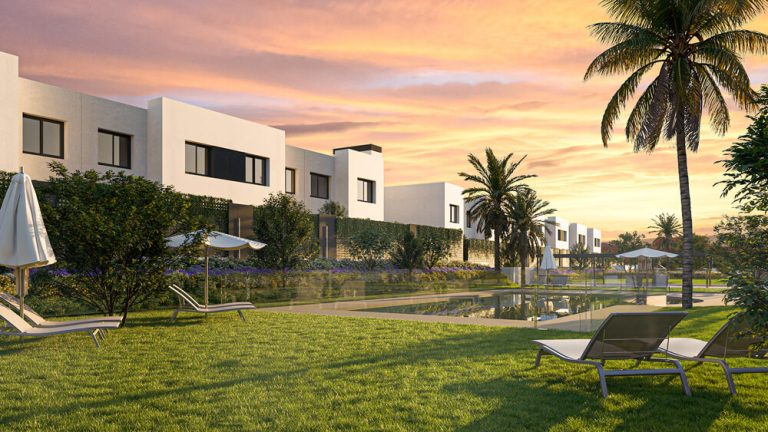 Piscina al atardecer - Oasis Village